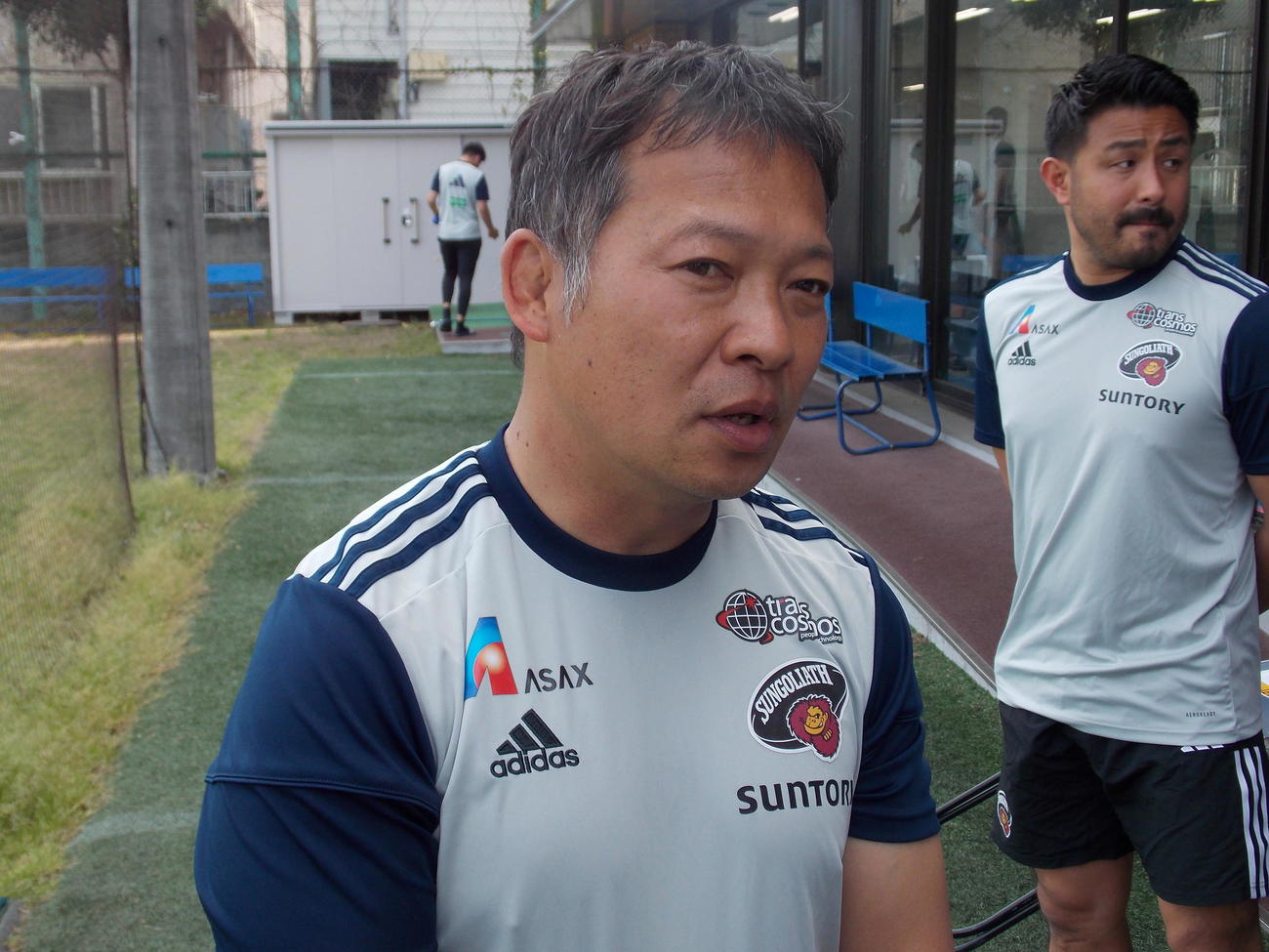 静岡戦に向けて思いを語る東京SG田中澄憲監督（撮影・松本航）