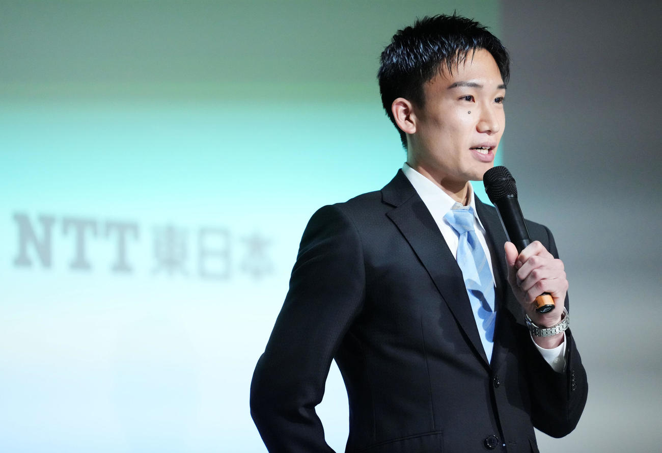 代表引退を発表した桃田（撮影・横山健太）