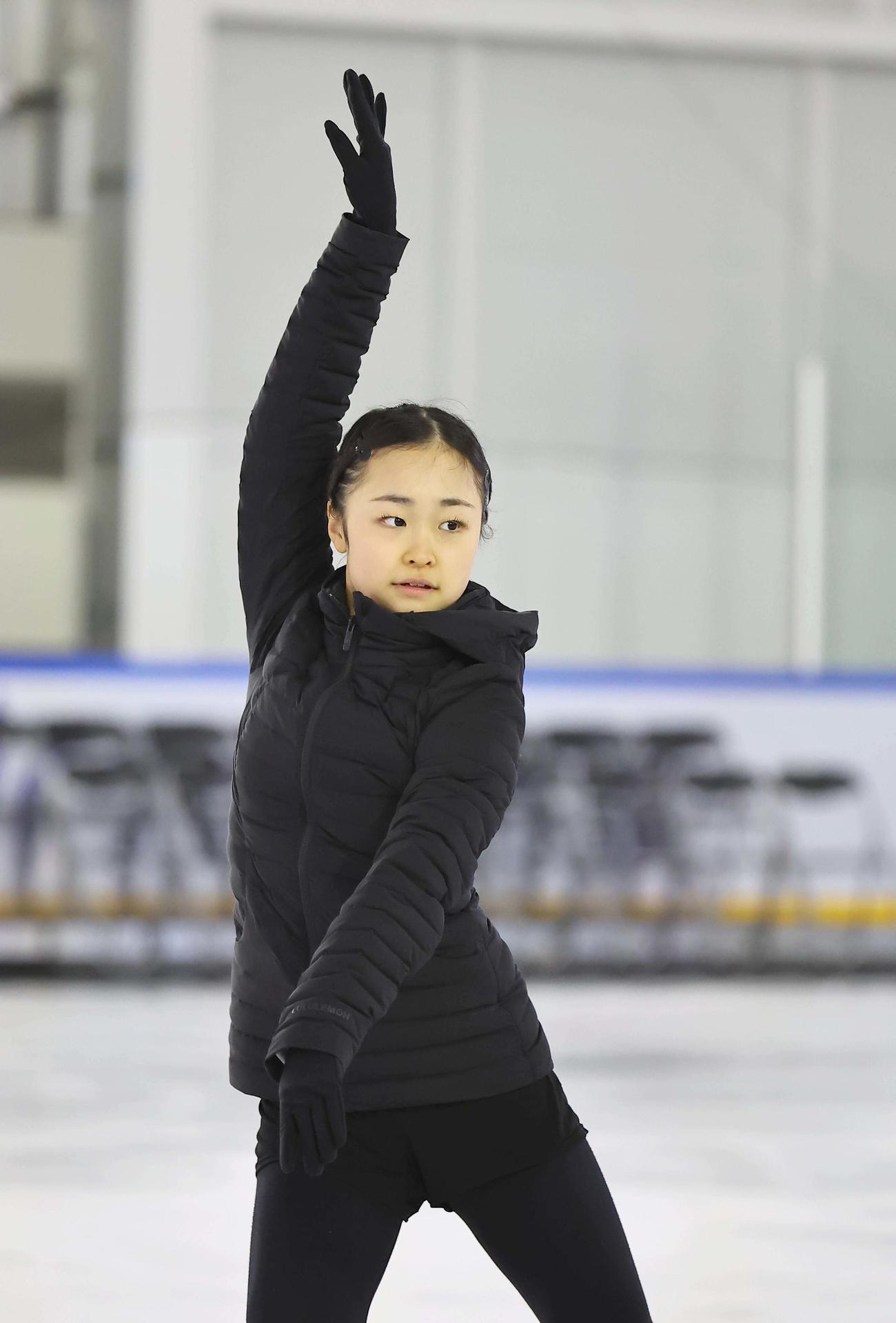 「ブルーム・オン・アイス2024」リハーサルを公開した島田麻央（撮影・上田博志）