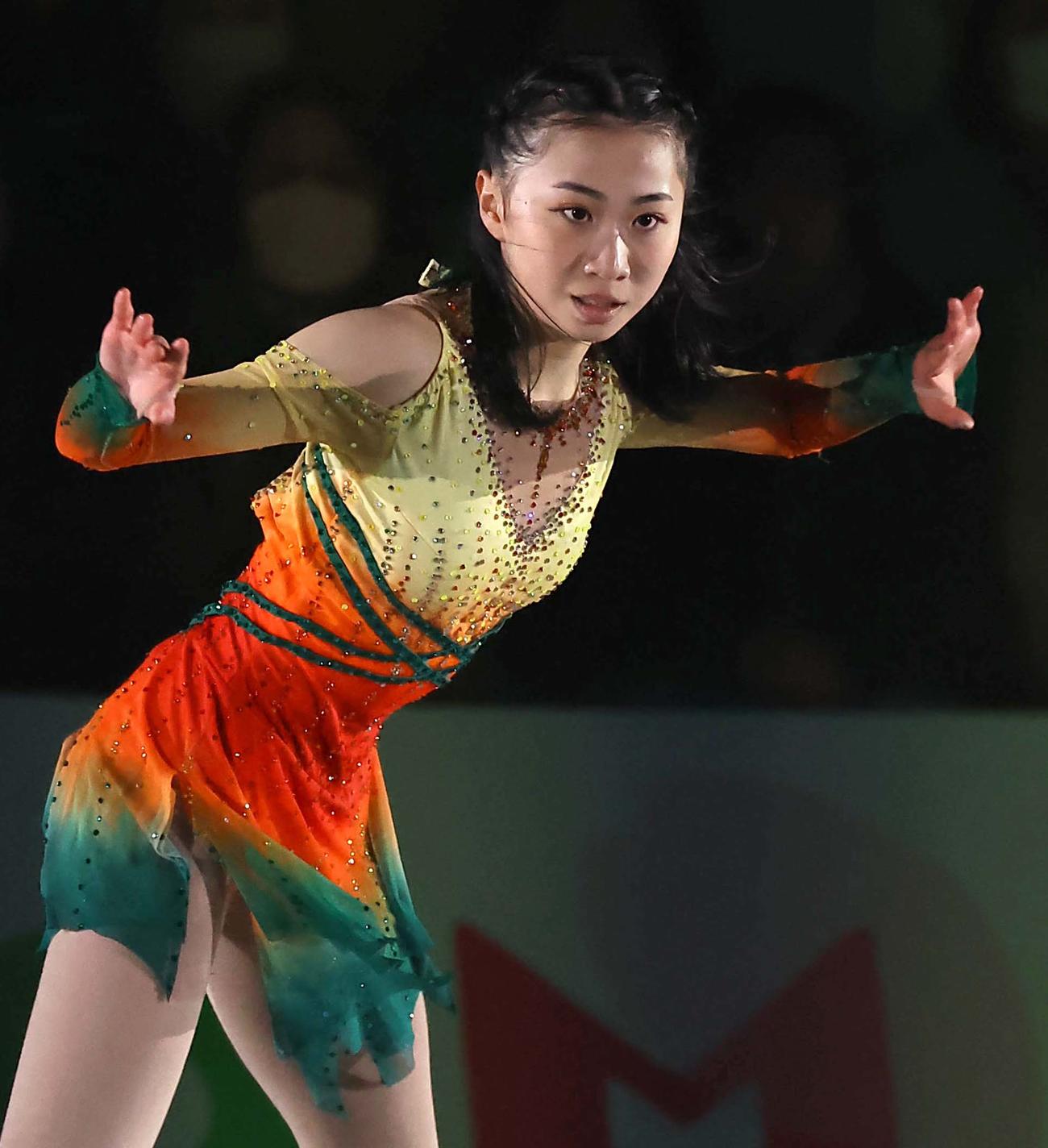 ブルーム・オン・アイス2024で演技する金沢純禾（撮影・上田博志）