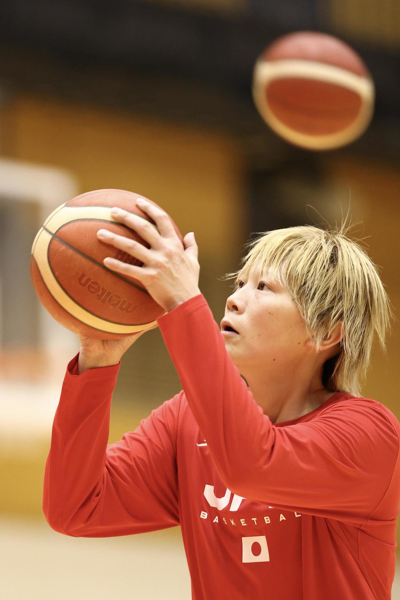 女子日本代表チームの第1次強化合宿に臨む高田（撮影・河田真司）
