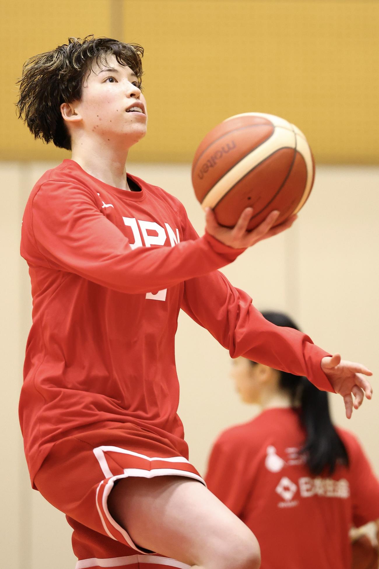 女子日本代表チームの第1次強化合宿に臨む林（撮影・河田真司）