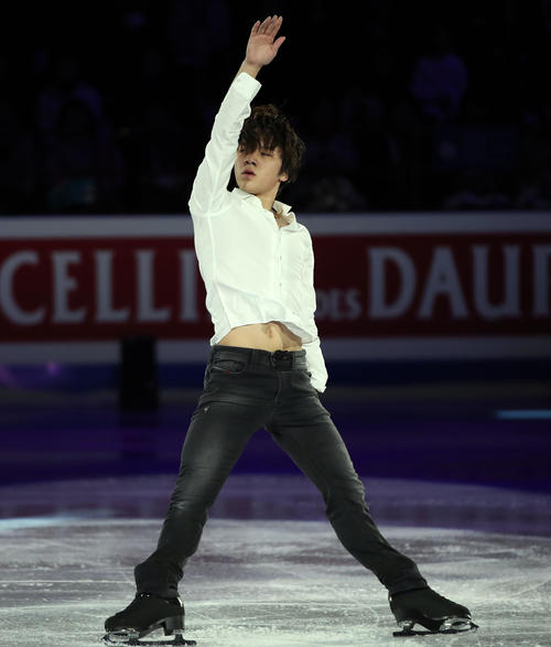2018年3月　エキシビションで演技する宇野昌磨