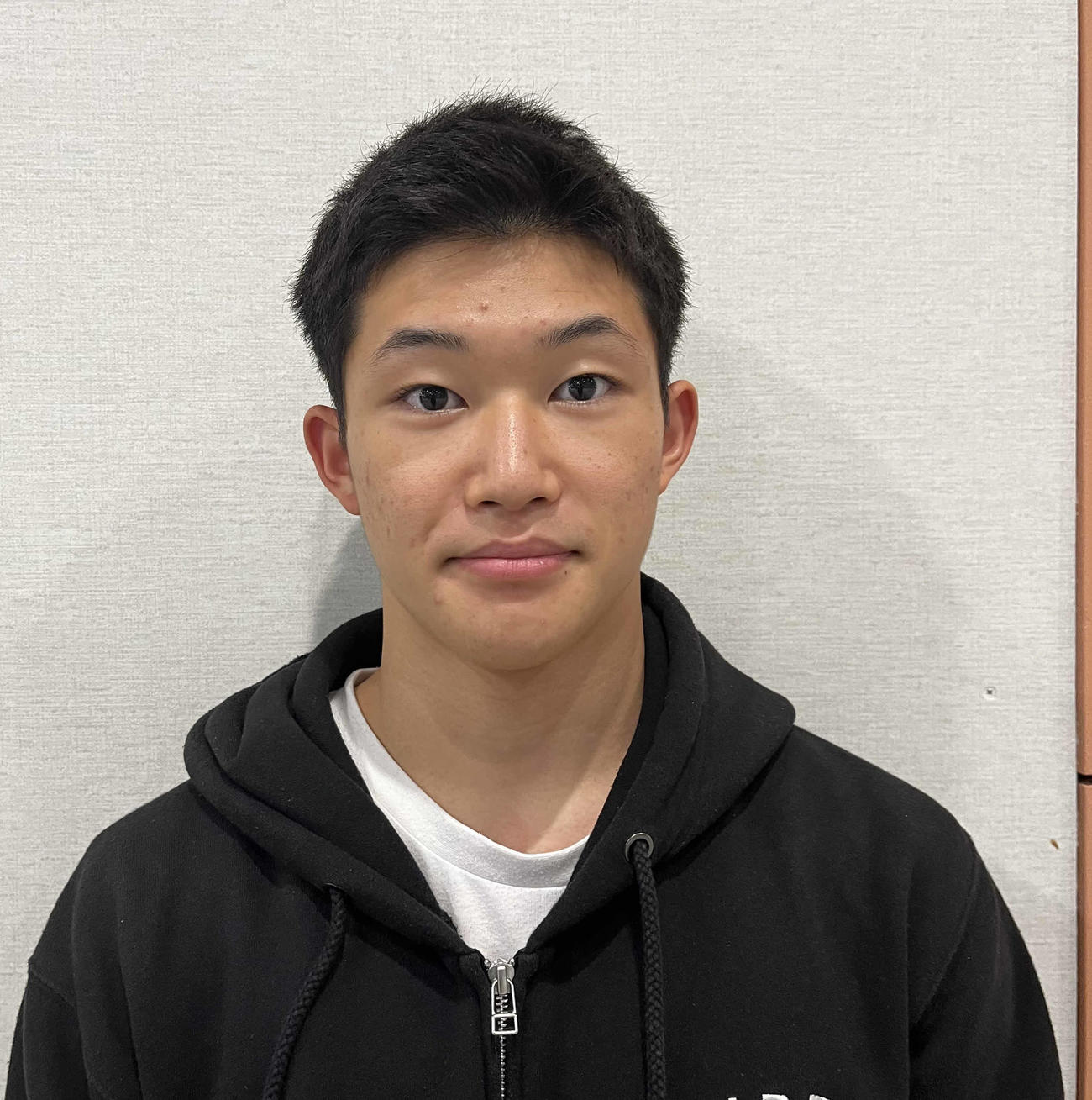 試合を終えて帰国した玉井陸斗（撮影・竹本穂乃加）