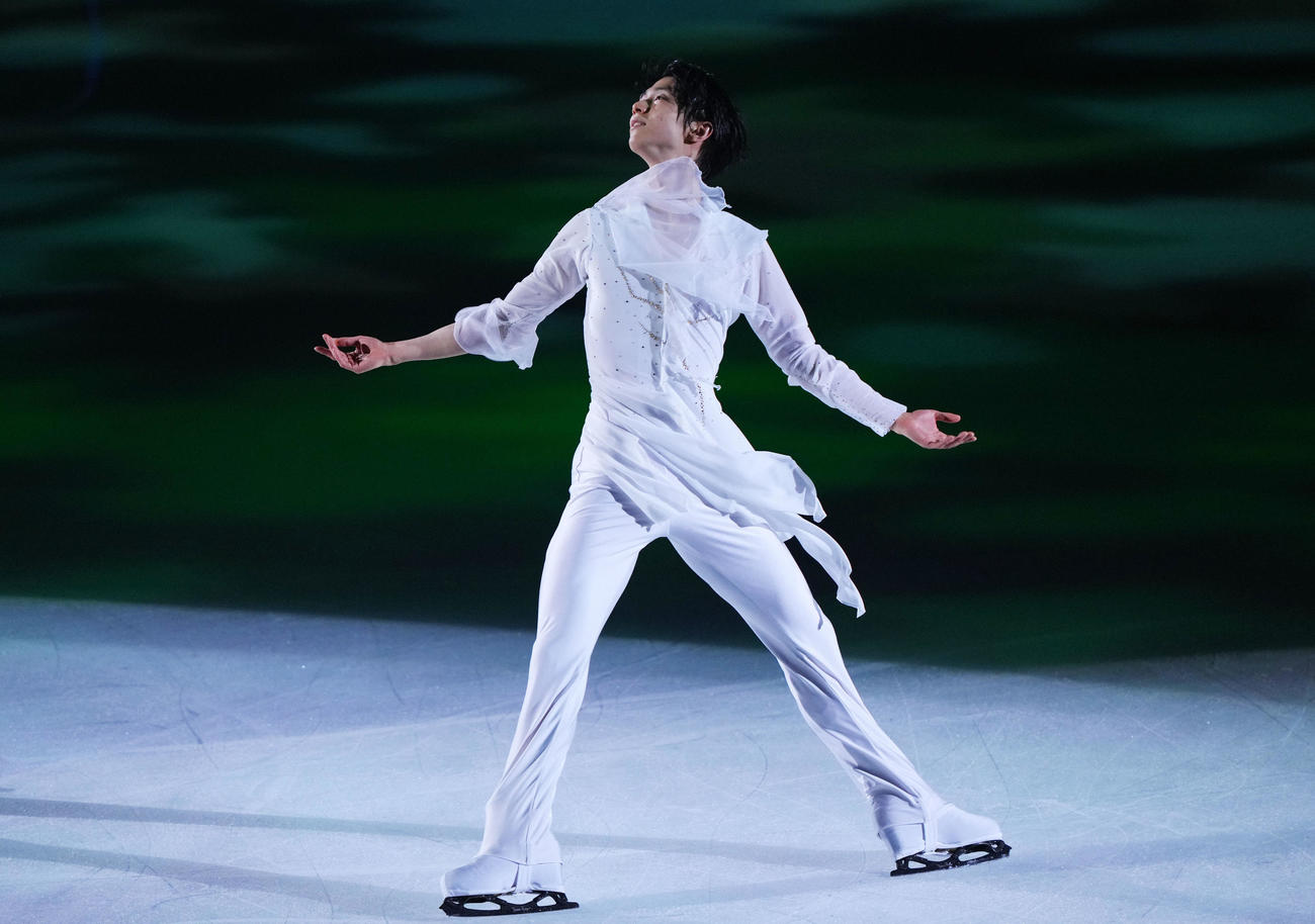 観客を魅了する羽生結弦（撮影・横山健太）