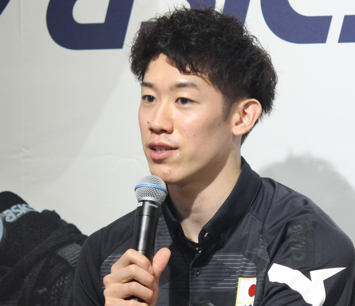 アシックスのイベントで話す石川祐希（撮影・勝部晃多）