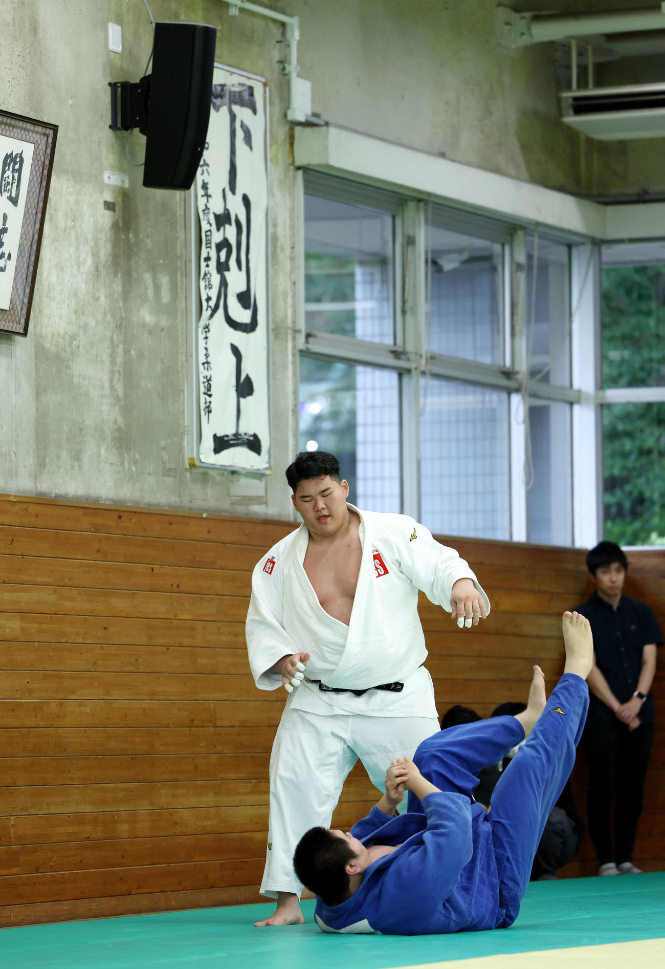 練習に臨む斉藤（中央）（撮影・河田真司）