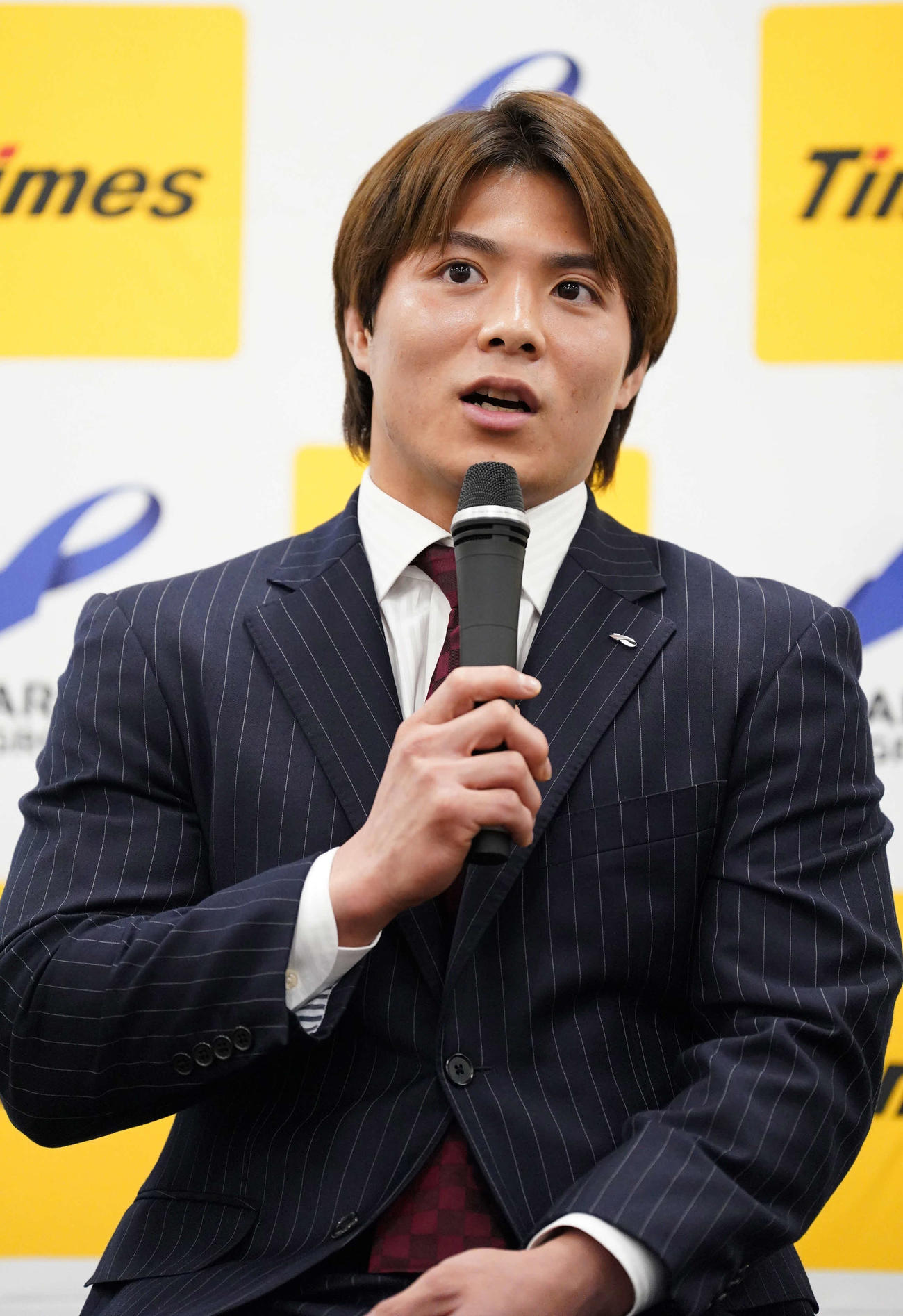 パリ五輪柔道日本代表内定選手壮行会に臨むパーク24所属の阿部一（撮影・小沢裕）