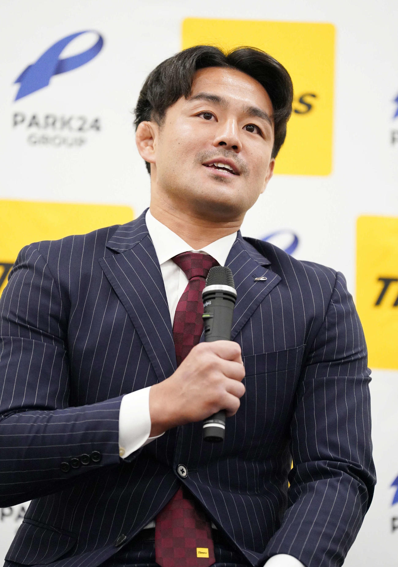 パリ五輪柔道日本代表内定選手壮行会に臨むパーク24所属の橋本（撮影・小沢裕）
