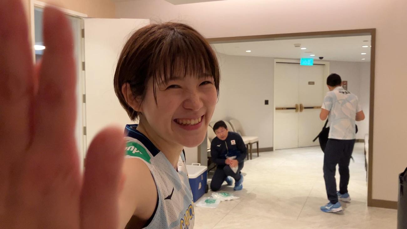 笑顔の福留慧美（C）JVA