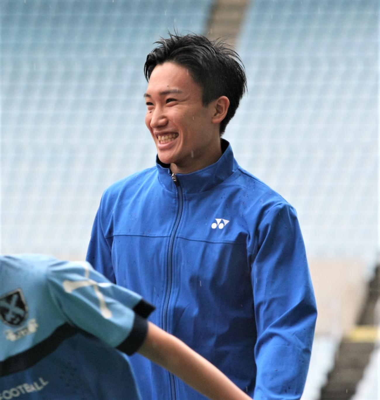大阪市内でスポーツイベントに出席したバドミントン男子の桃田