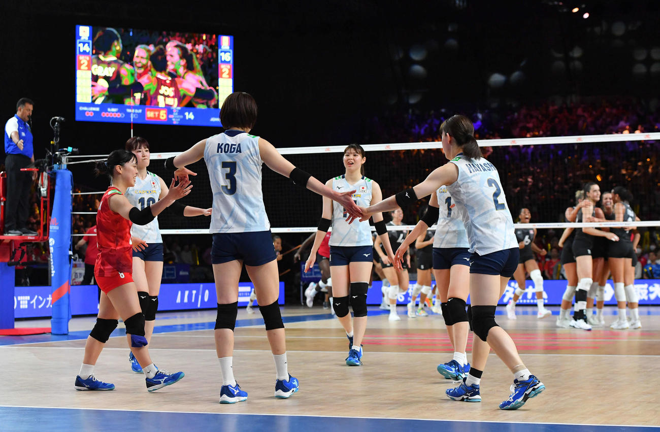 日本対カナダ　カナダに敗れたバレー女子日本代表（撮影・岩下翔太）