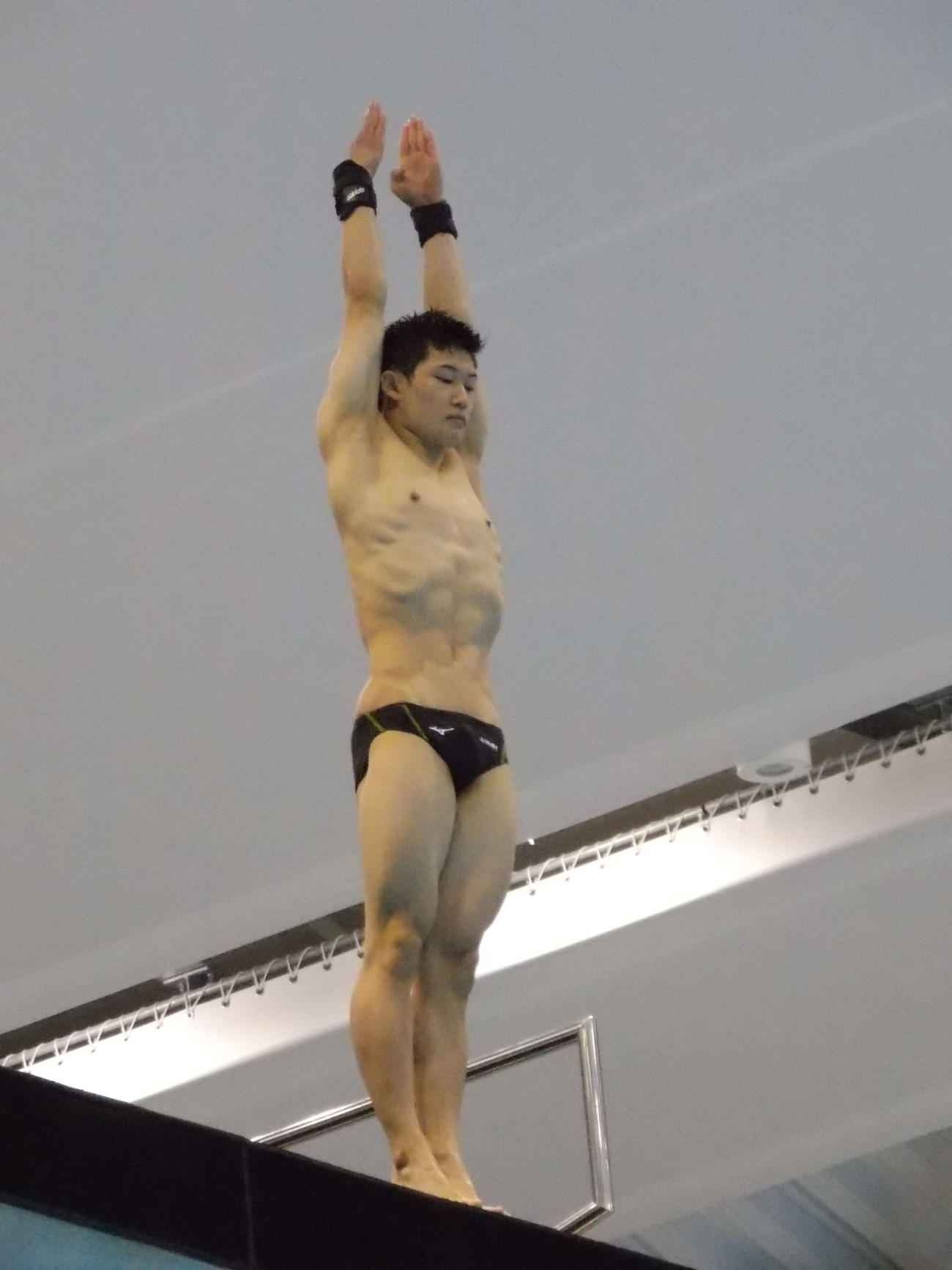 飛び込み日本代表の公開練習に臨んだ玉井陸斗（撮影・松本航）
