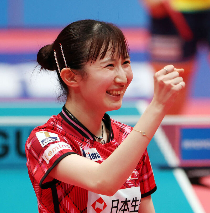 卓球女子の早田ひな（2024年3月23日撮影）
