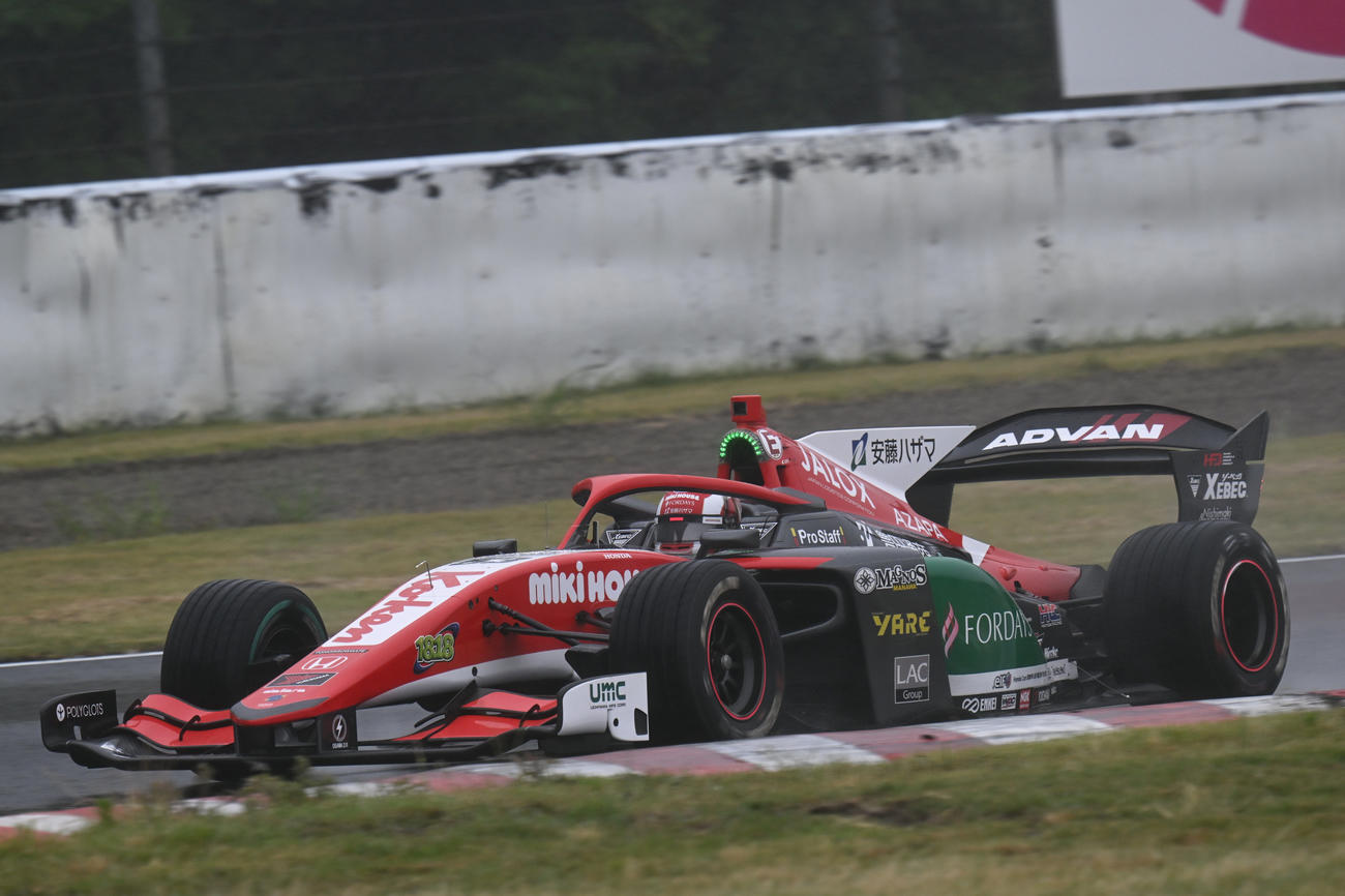 スーパーフォーミュラ第3戦　激しい雨の影響によるクラッシュなどの影響で12周に短縮された決勝を走り18位となったJuju（JRP公式PHOTO提供）
