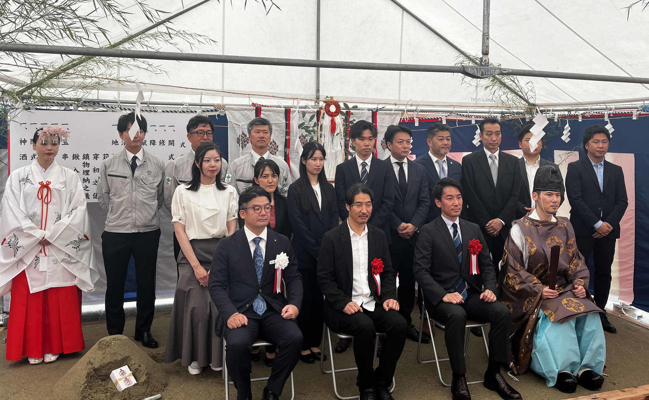 地鎮祭の様子（撮影・竹本穂乃加）