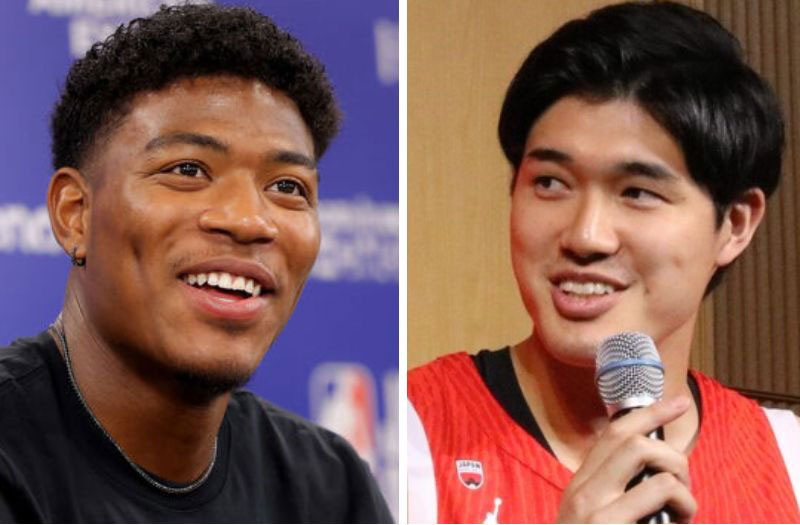 八村塁（左）と渡辺雄太