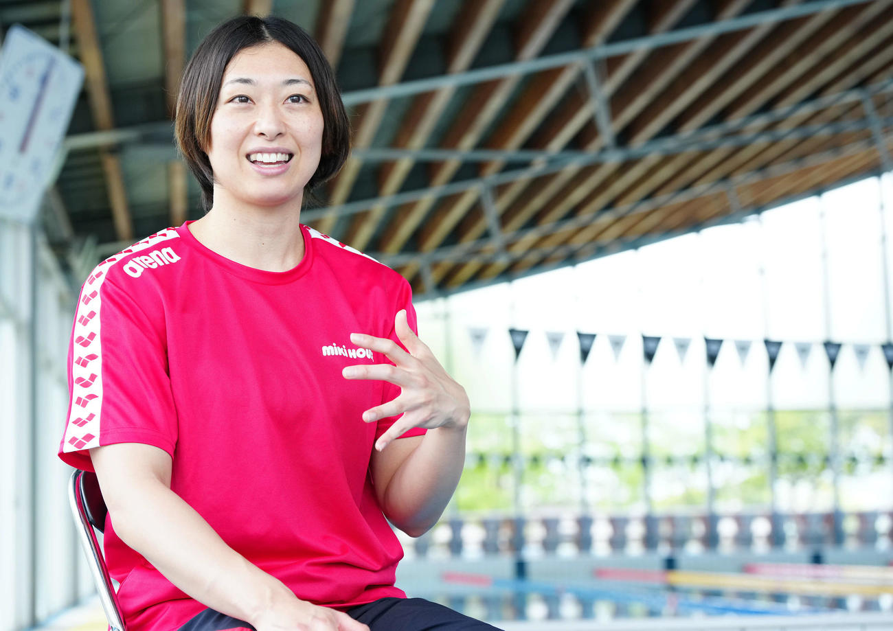 パリ五輪を前に心境を語る競泳の鈴木聡美（撮影・たえ見朱実）