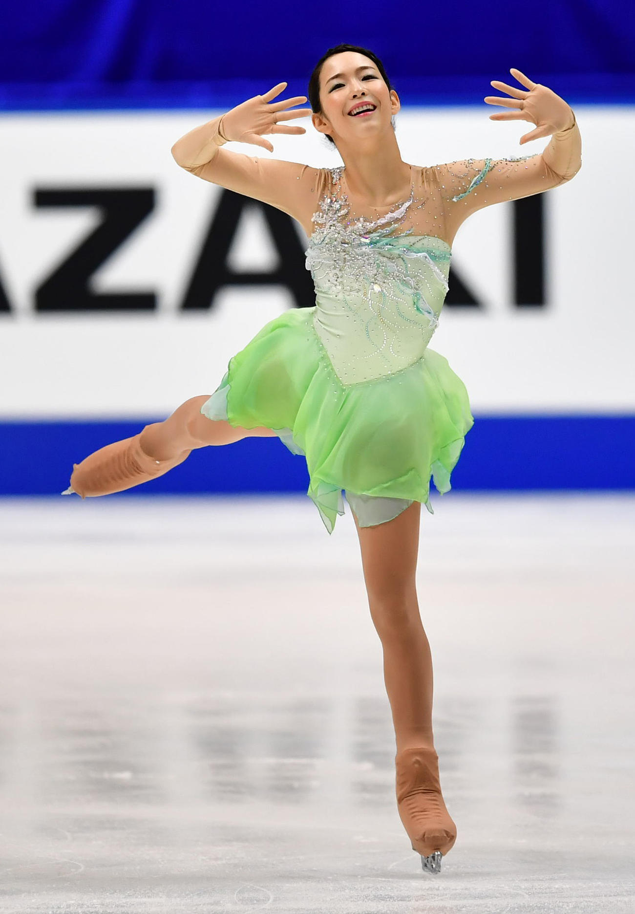 全日本選手権で演技する今井遥さん（2016年12月撮影）