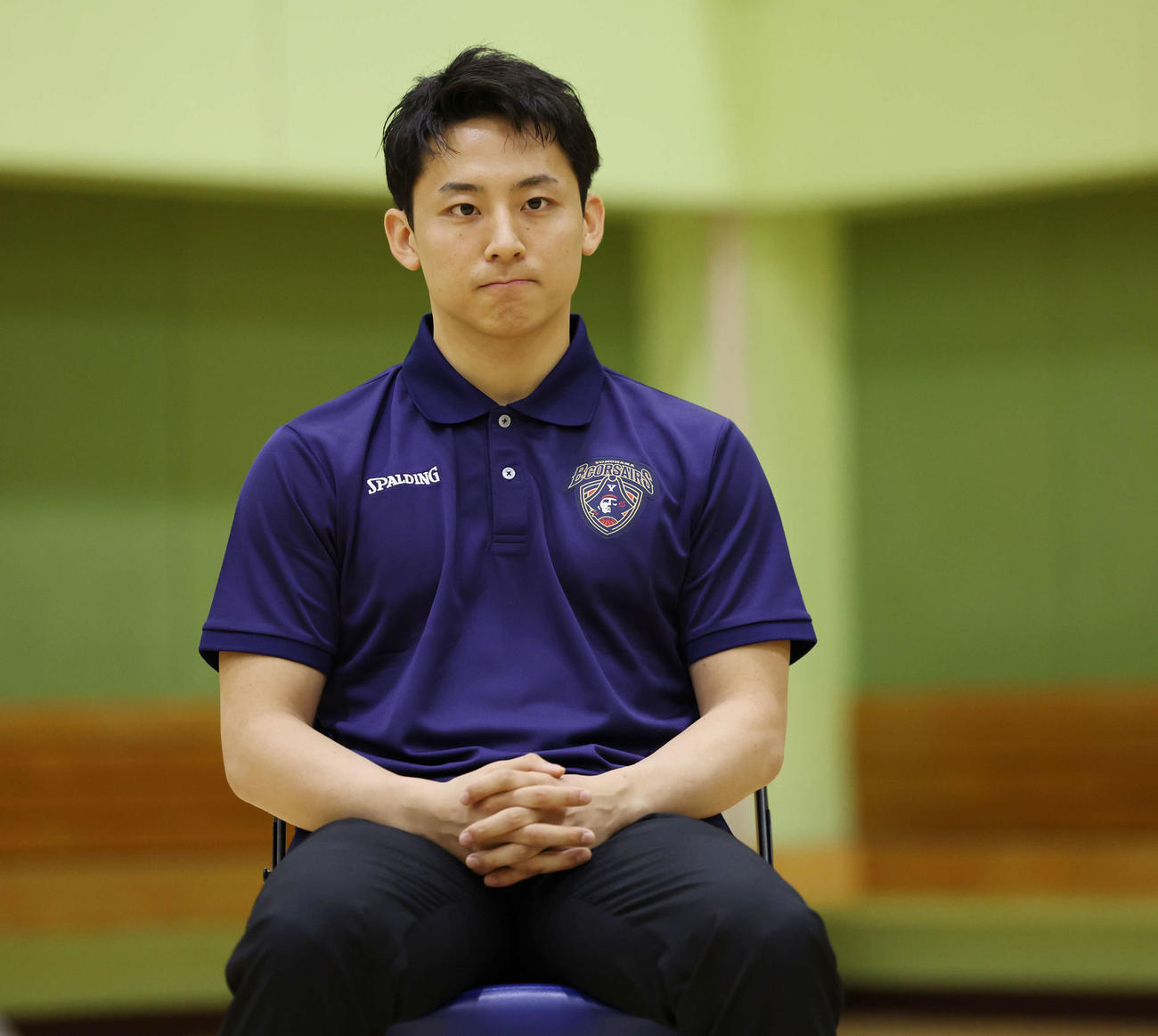 NBAグリズリーズとのエグジビット10契約に合意し記者会見に臨む横浜BC河村（撮影・宮地輝）