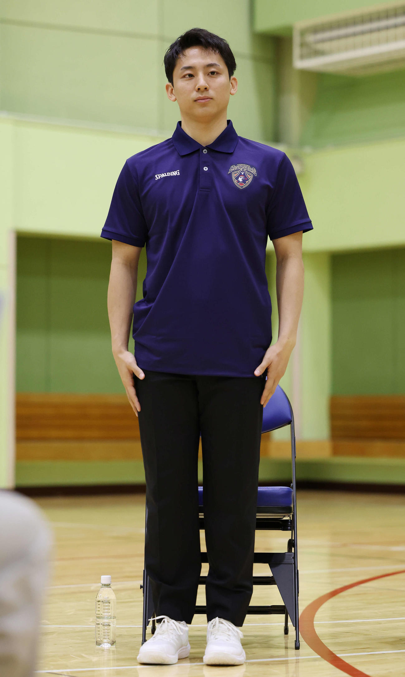 NBAグリズリーズとのエグジビット10契約に合意し記者会見に臨む横浜BC河村（撮影・宮地輝）
