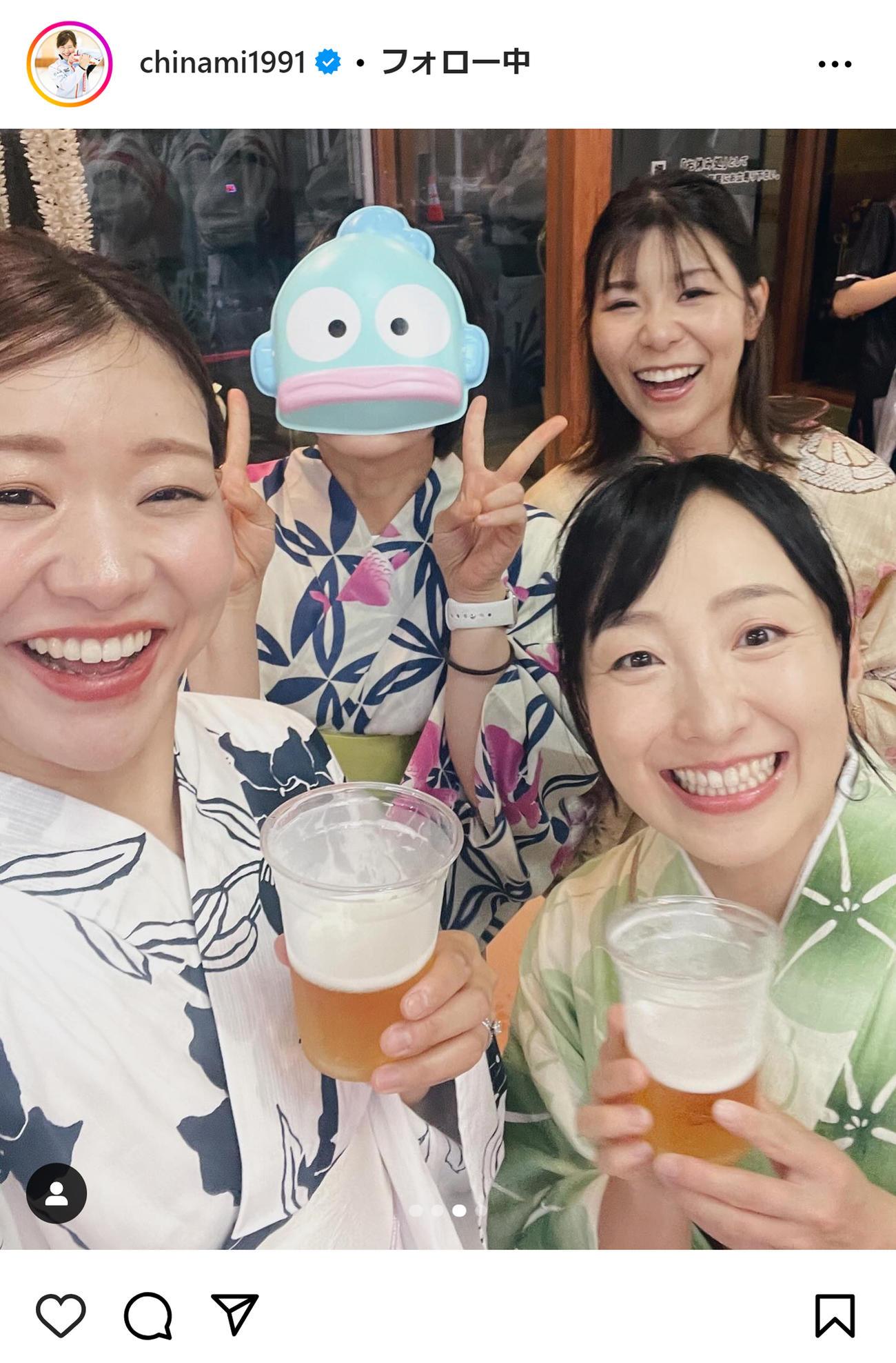 吉田知那美のインスタグラムから