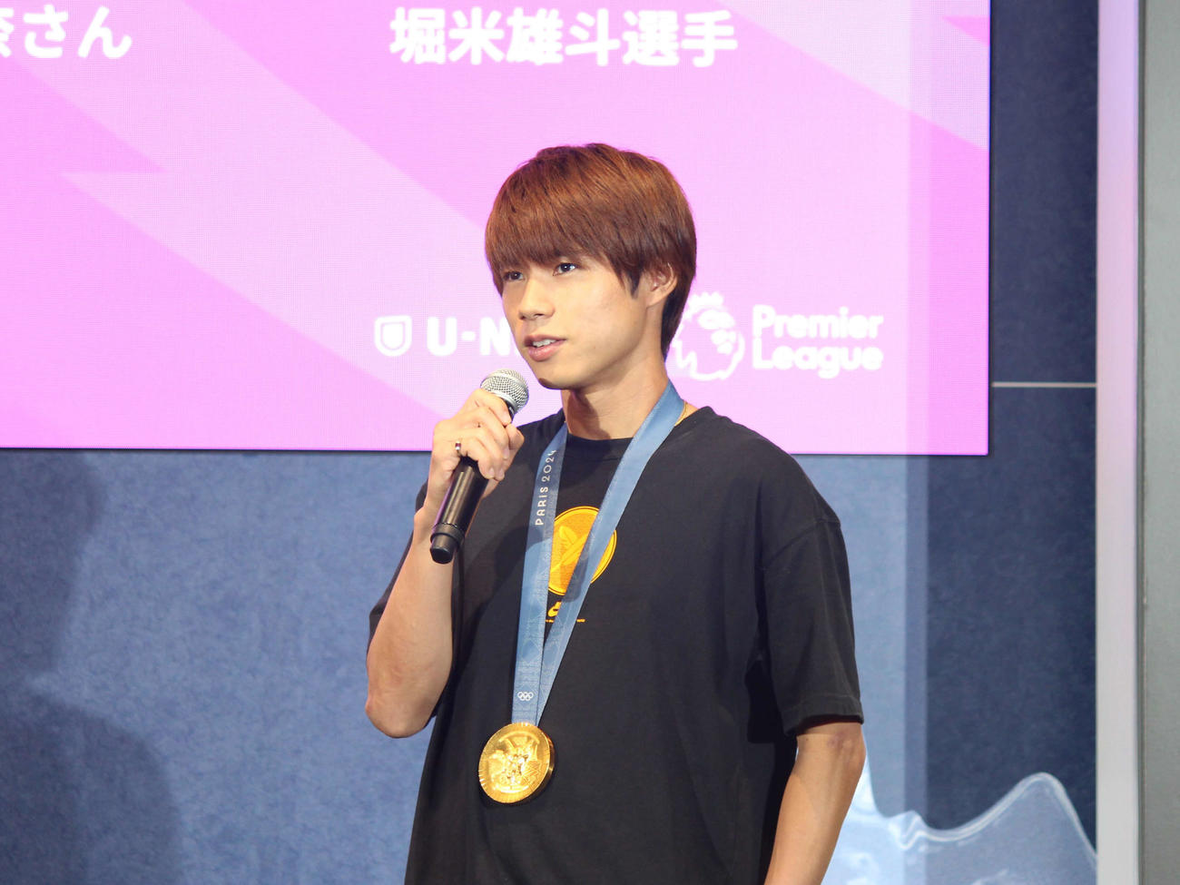 都内のイベントに出席するスケートボード男子の堀米雄斗（撮影・勝部晃多）