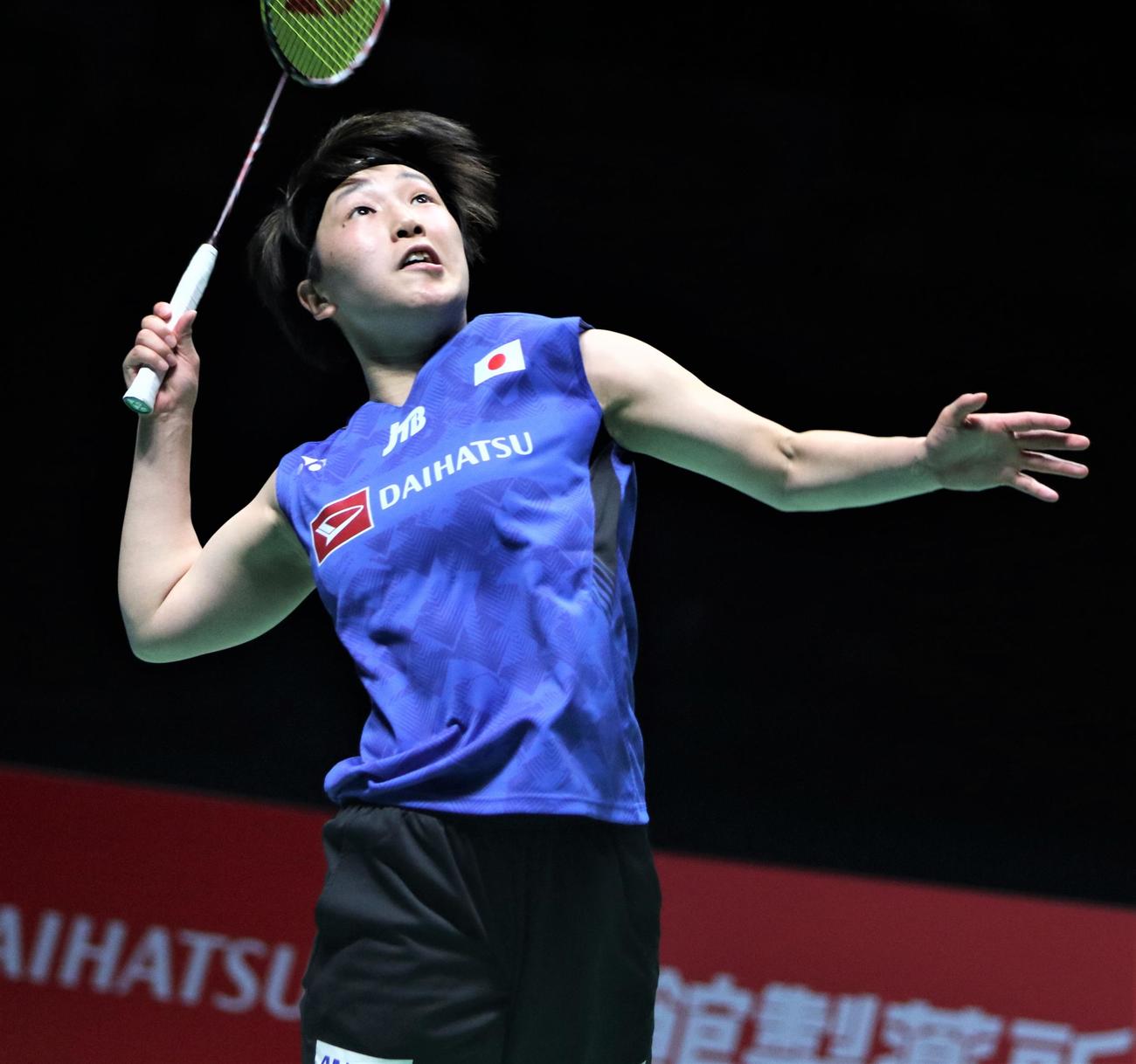 バドミントン　ジャパン・オープン女子シングルス決勝でプレーする山口（撮影・藤塚大輔）