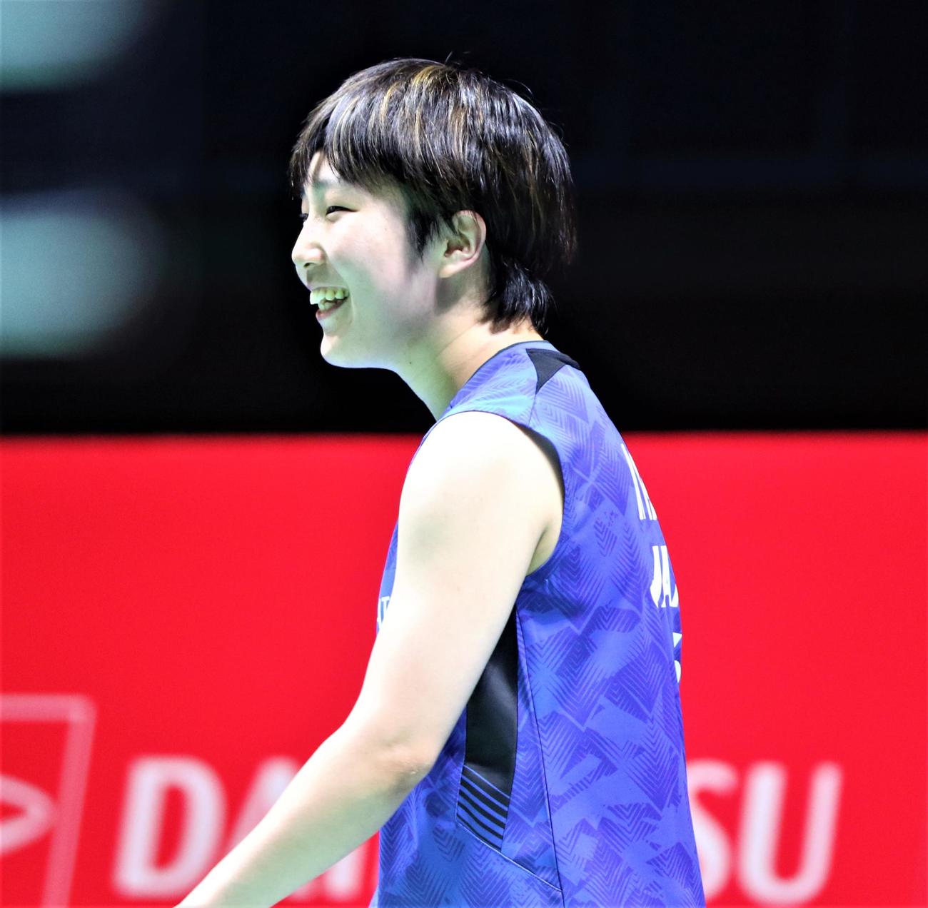 バドミントン　ジャパン・オープン女子シングルスで優勝した山口（撮影・藤塚大輔）