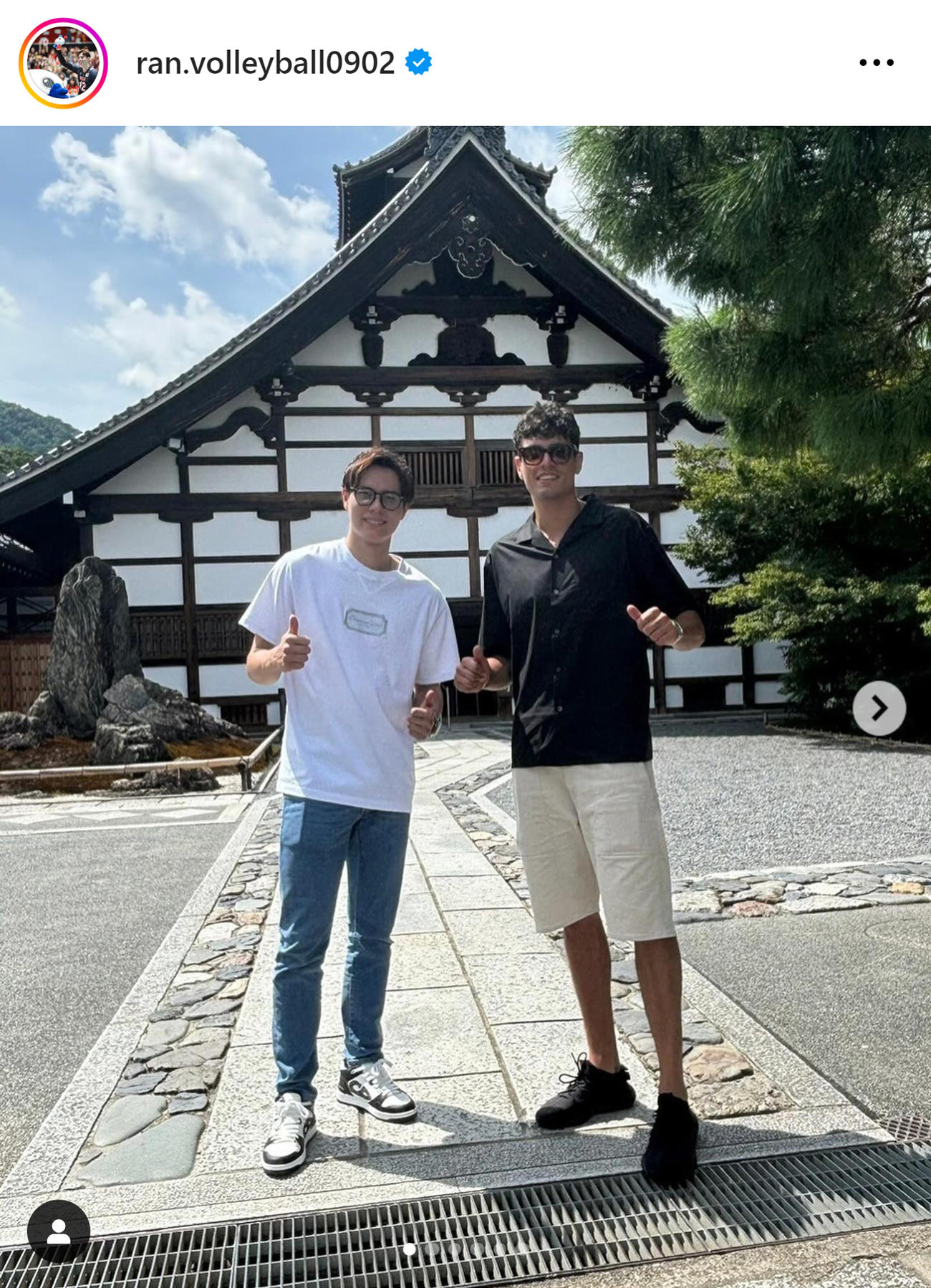 高橋藍のインスタグラムから