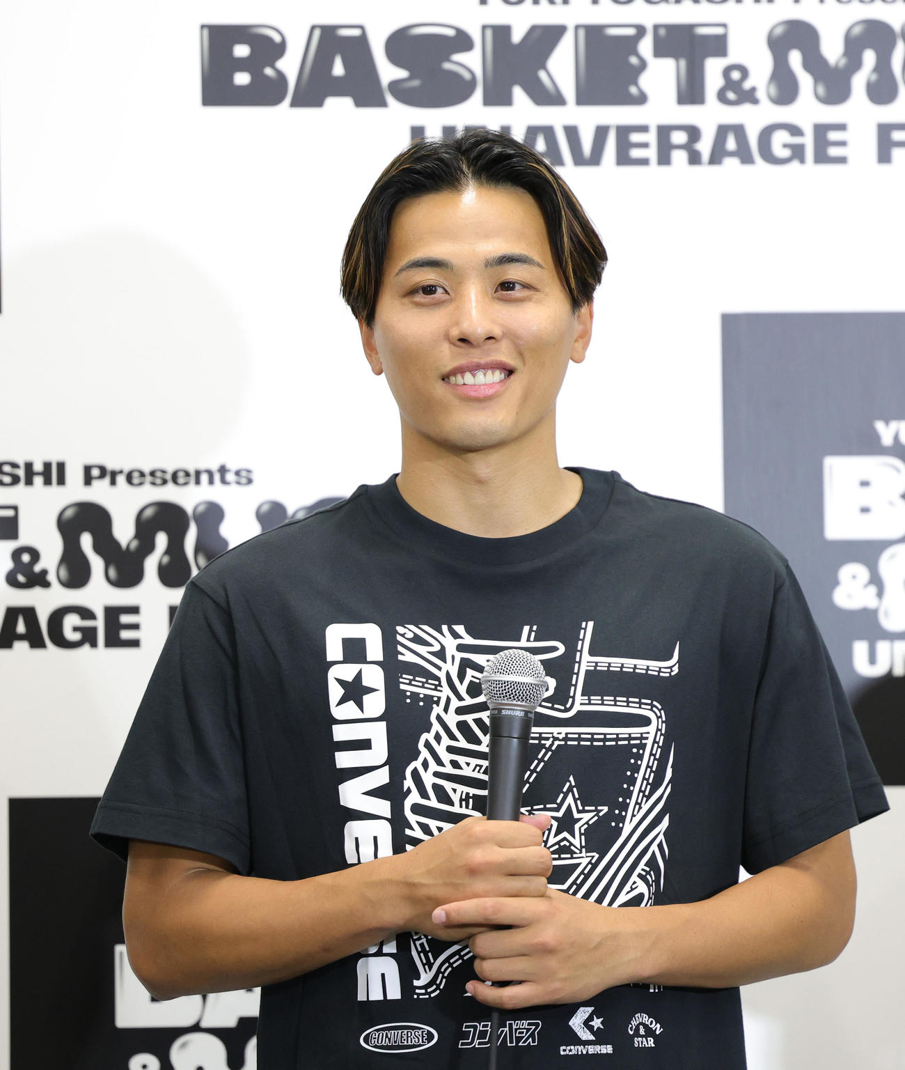 バスケ＆音楽フェス「UNAVERAGE FES．」をプロデュースした富樫勇樹。コンバースジャパンとブランドアンバサダー契約を締結した（撮影・野上伸悟）