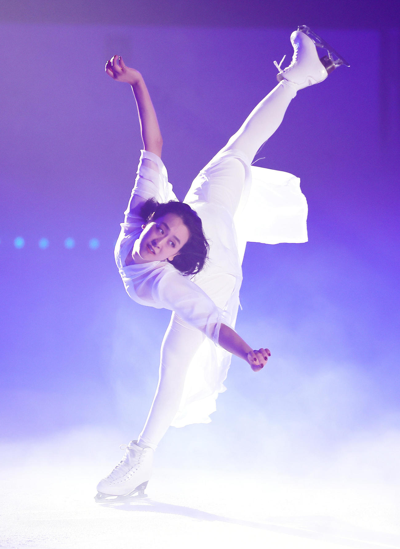 リハーサルで華麗な演技を披露する浅田さん（撮影・足立雅史）