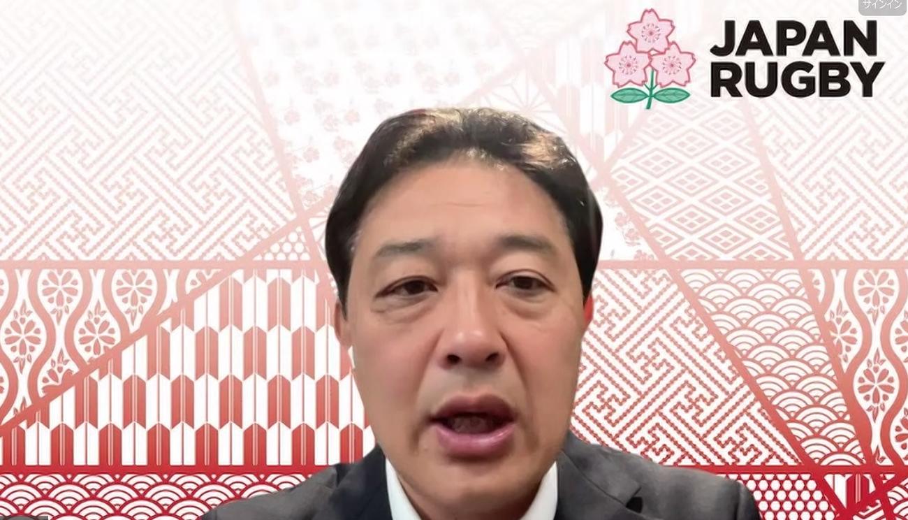 男女7人制の強化について説明する日本協会の岩渕健輔専務理事