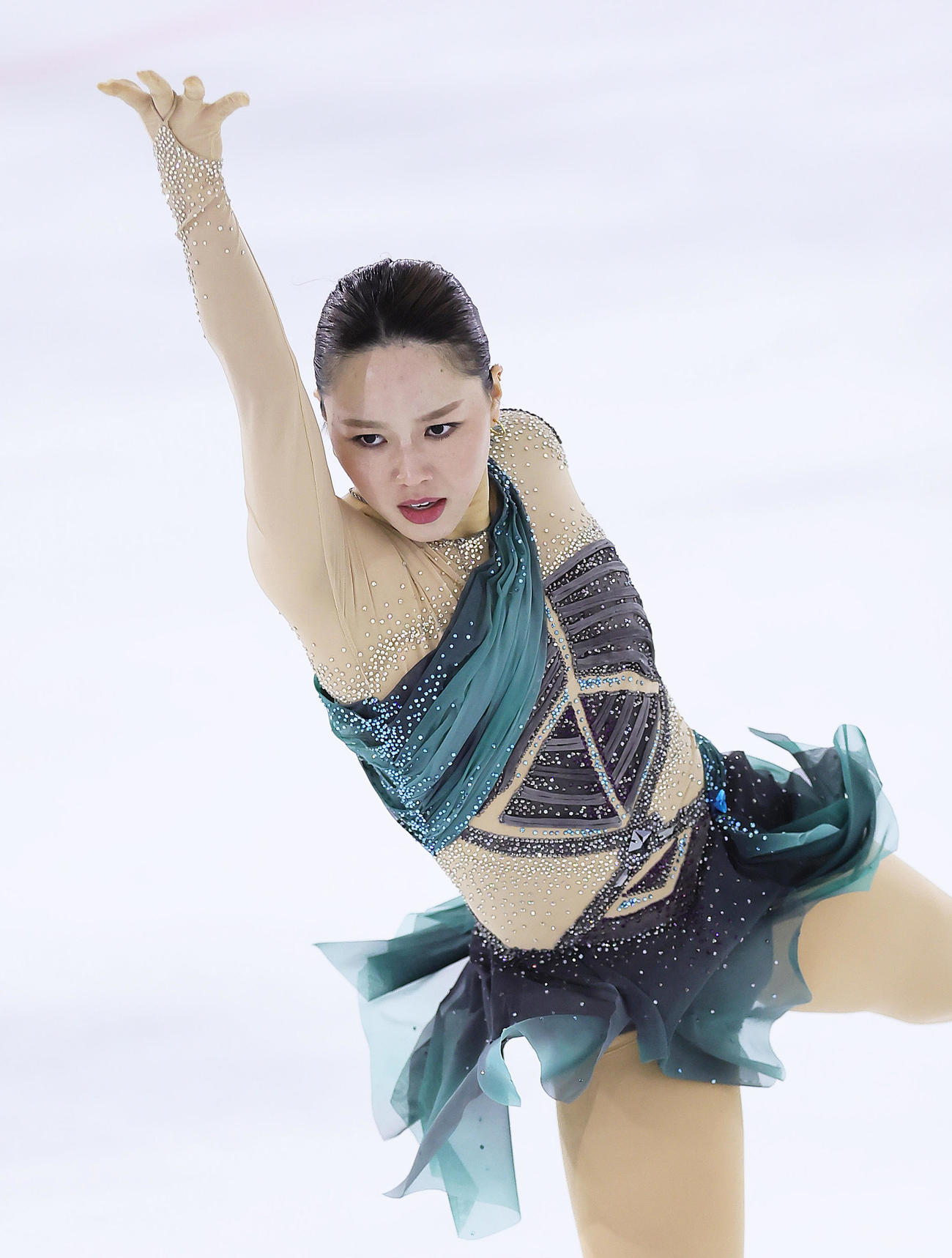 シニア女子SPで演技する樋口（撮影・足立雅史）