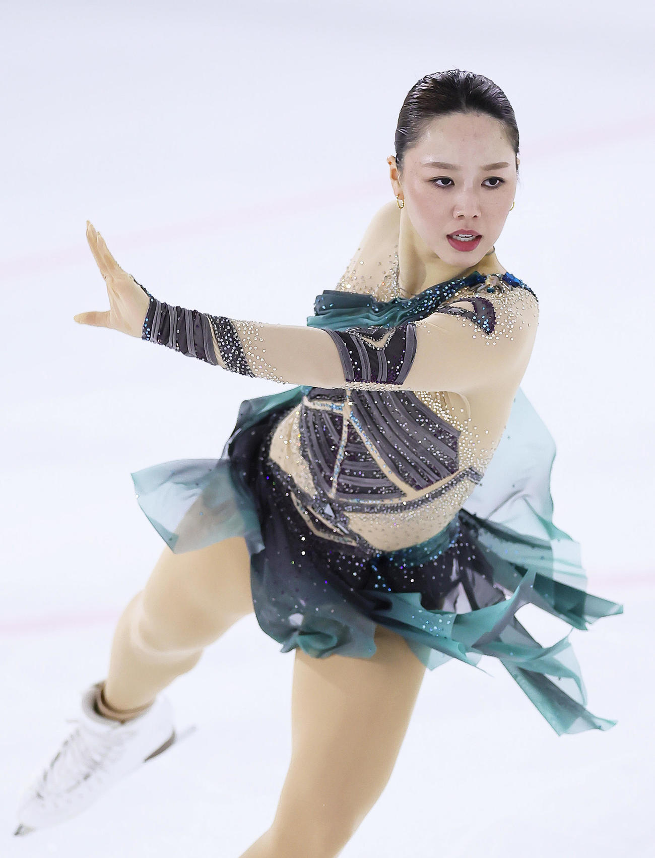 シニア女子SPで演技する樋口（撮影・足立雅史）