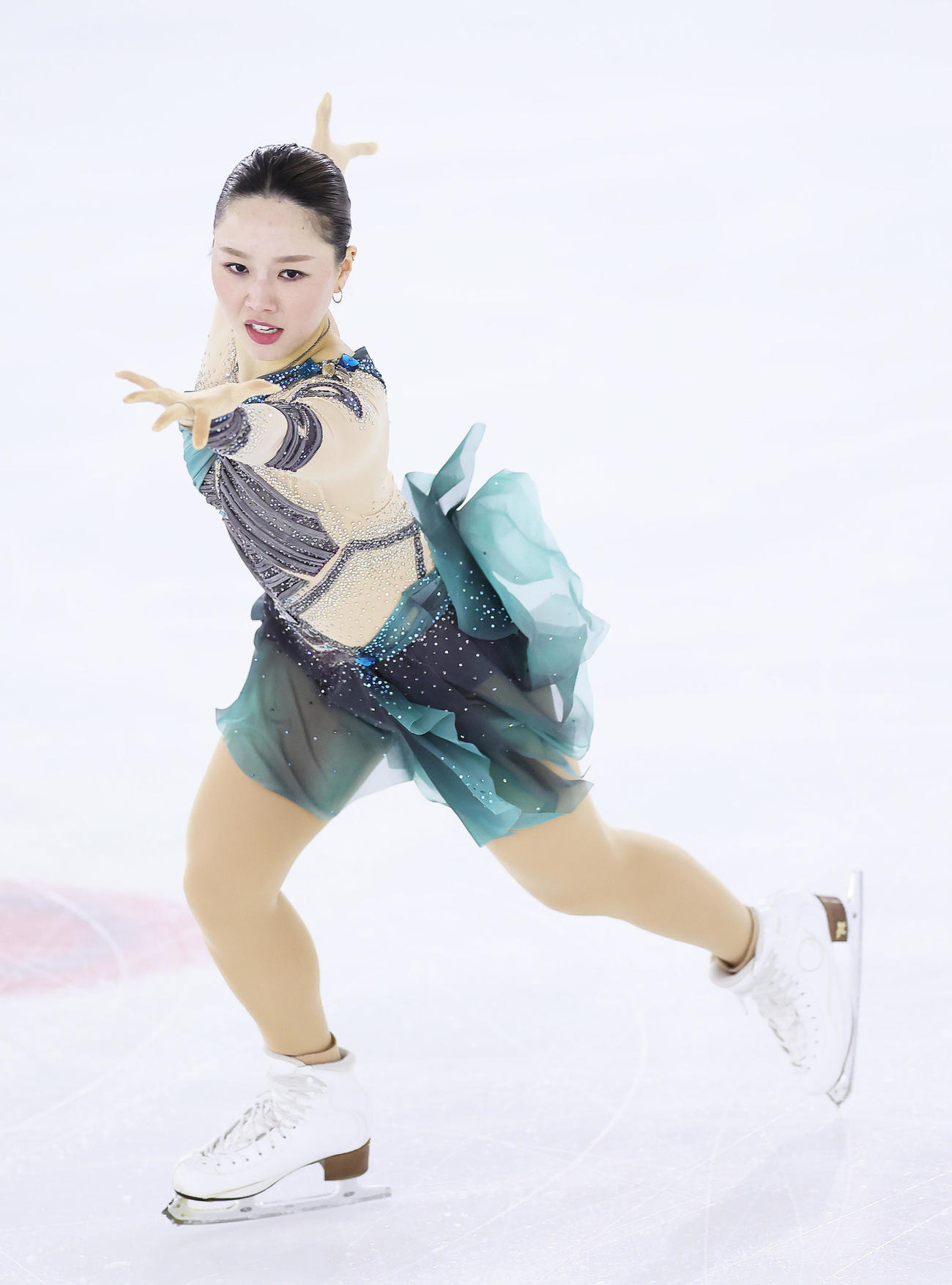 シニア女子SPで演技する樋口（撮影・足立雅史）