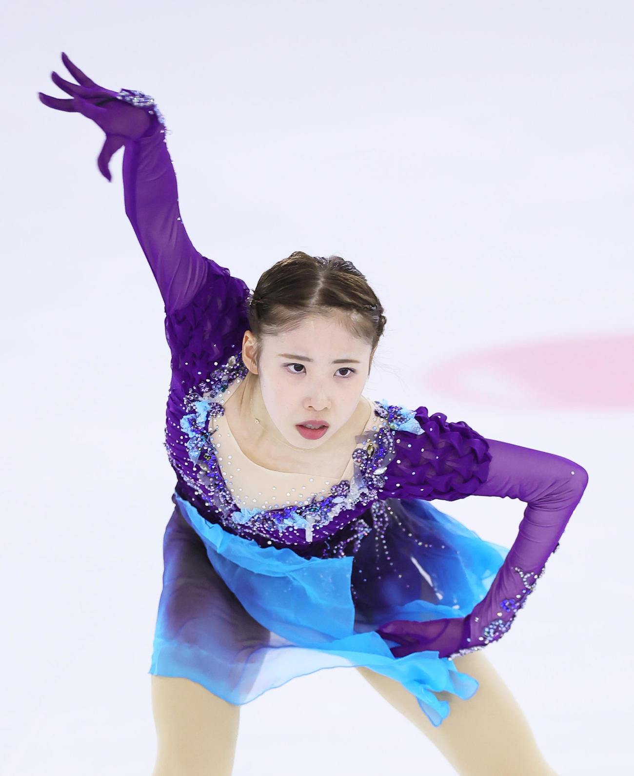 シニア女子SPで演技する住吉（撮影・足立雅史）