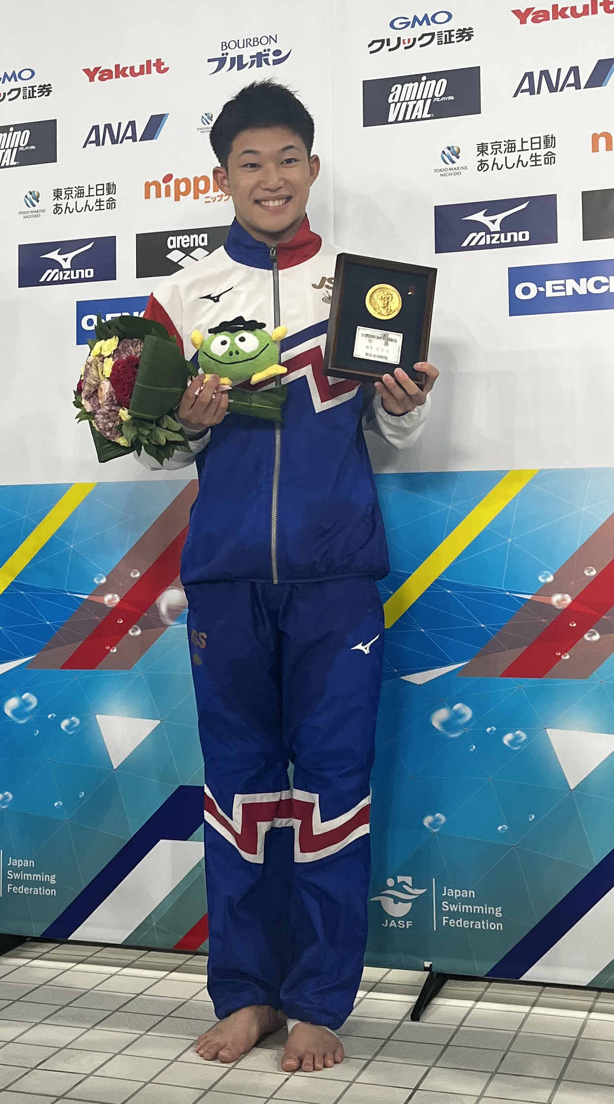 日本選手権男子高飛び込みで優勝した玉井陸斗（撮影・竹本穂乃加）