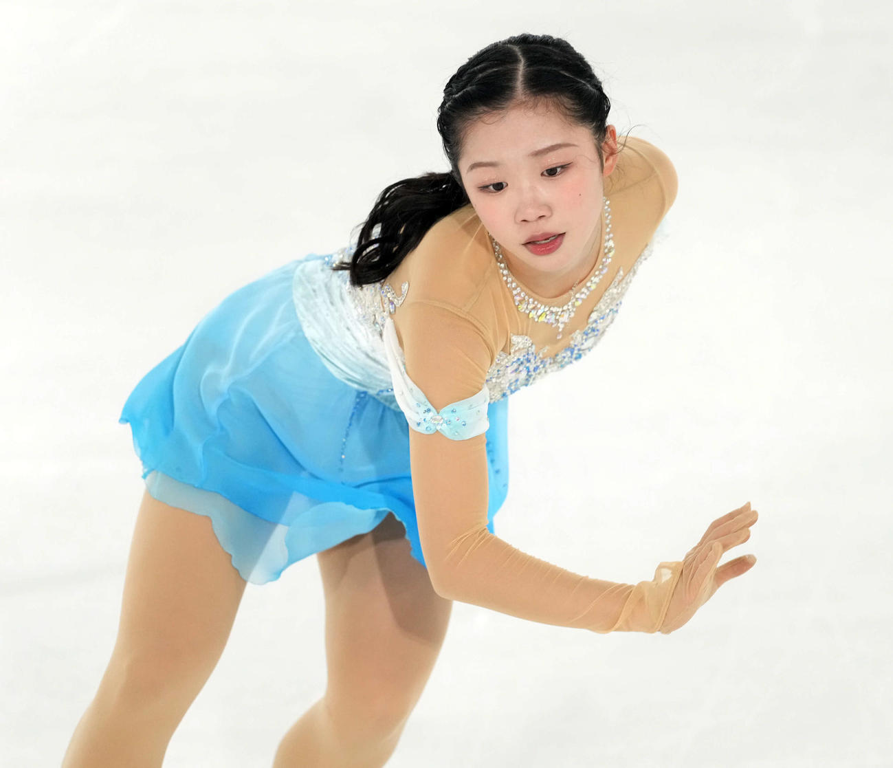 ジュニア女子フリーで華麗な演技を見せる中井亜美（撮影・たえ見朱実）
