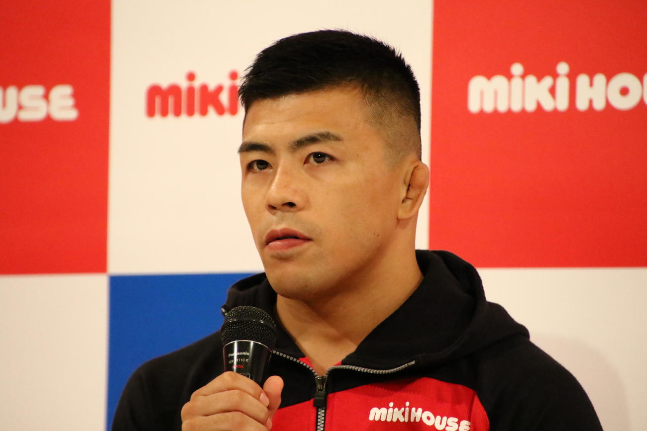 合同取材会に出席したレスリング文田健一郎（撮影・竹本穂乃加）