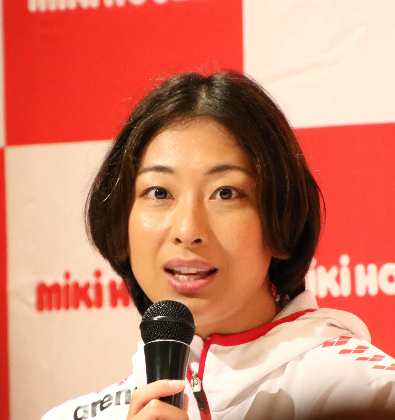 合同取材会に出席した競泳鈴木聡美（撮影・竹本穂乃加）
