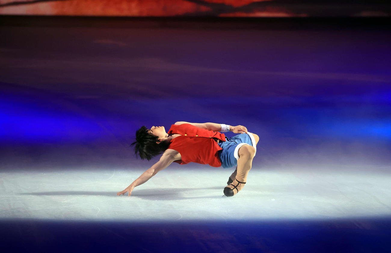 「ワンピース・オン・アイス」で熱演する宇野昌磨さん（撮影・浅見桂子）