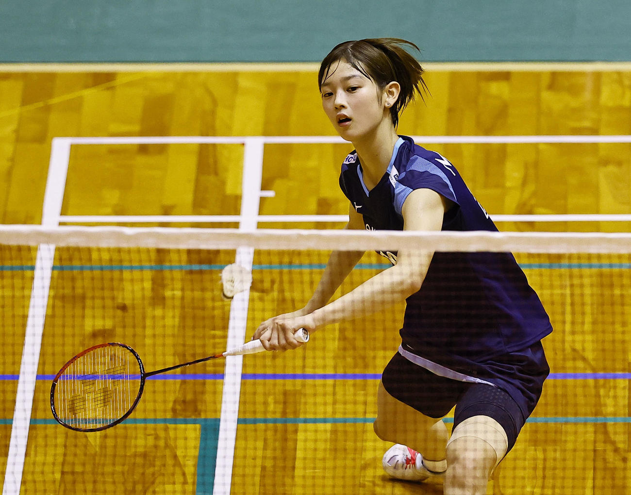 混合ダブルス　渡辺とペアを組んだ田口（撮影・藤尾明華）