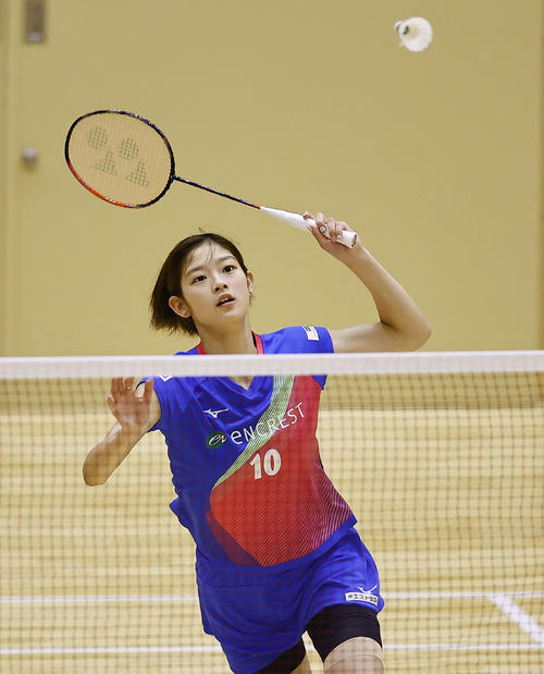 女子ダブルスに出場した田口（撮影・藤尾明華）
