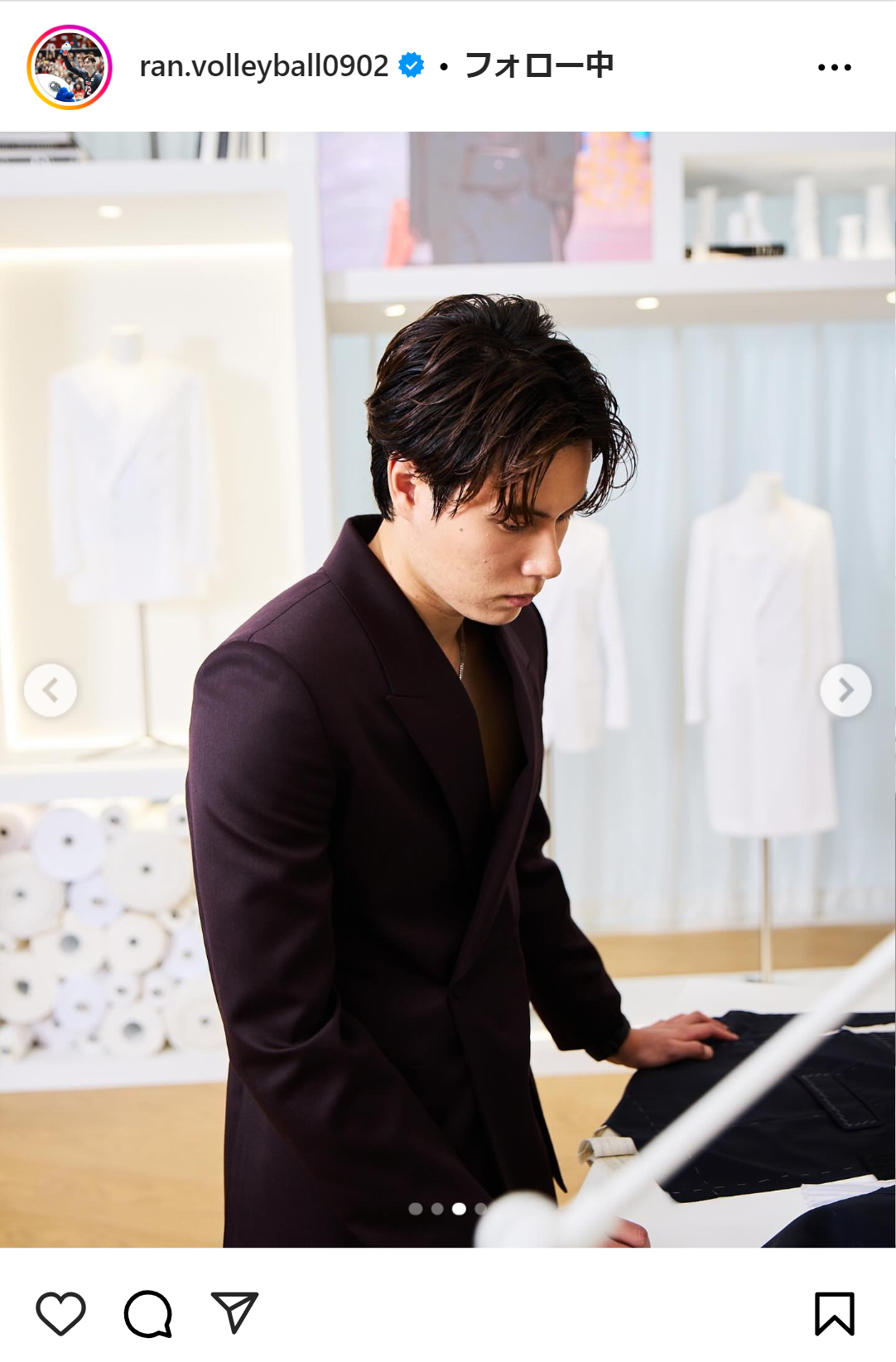 高橋藍のインスタグラムから