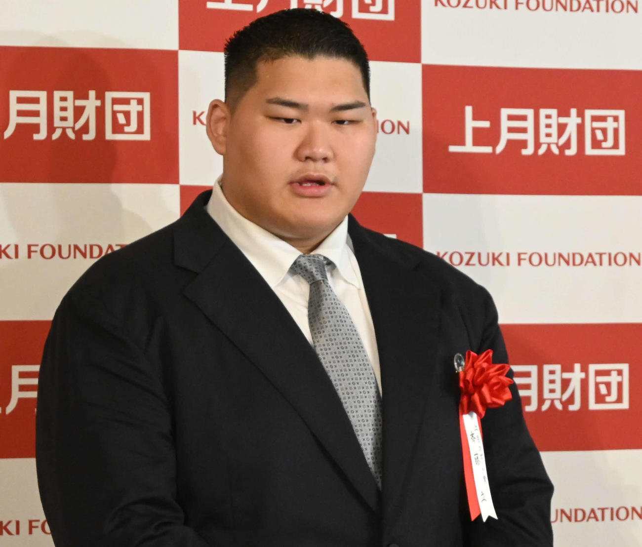 取材に応じる柔道斉藤（撮影・飯岡大暉）
