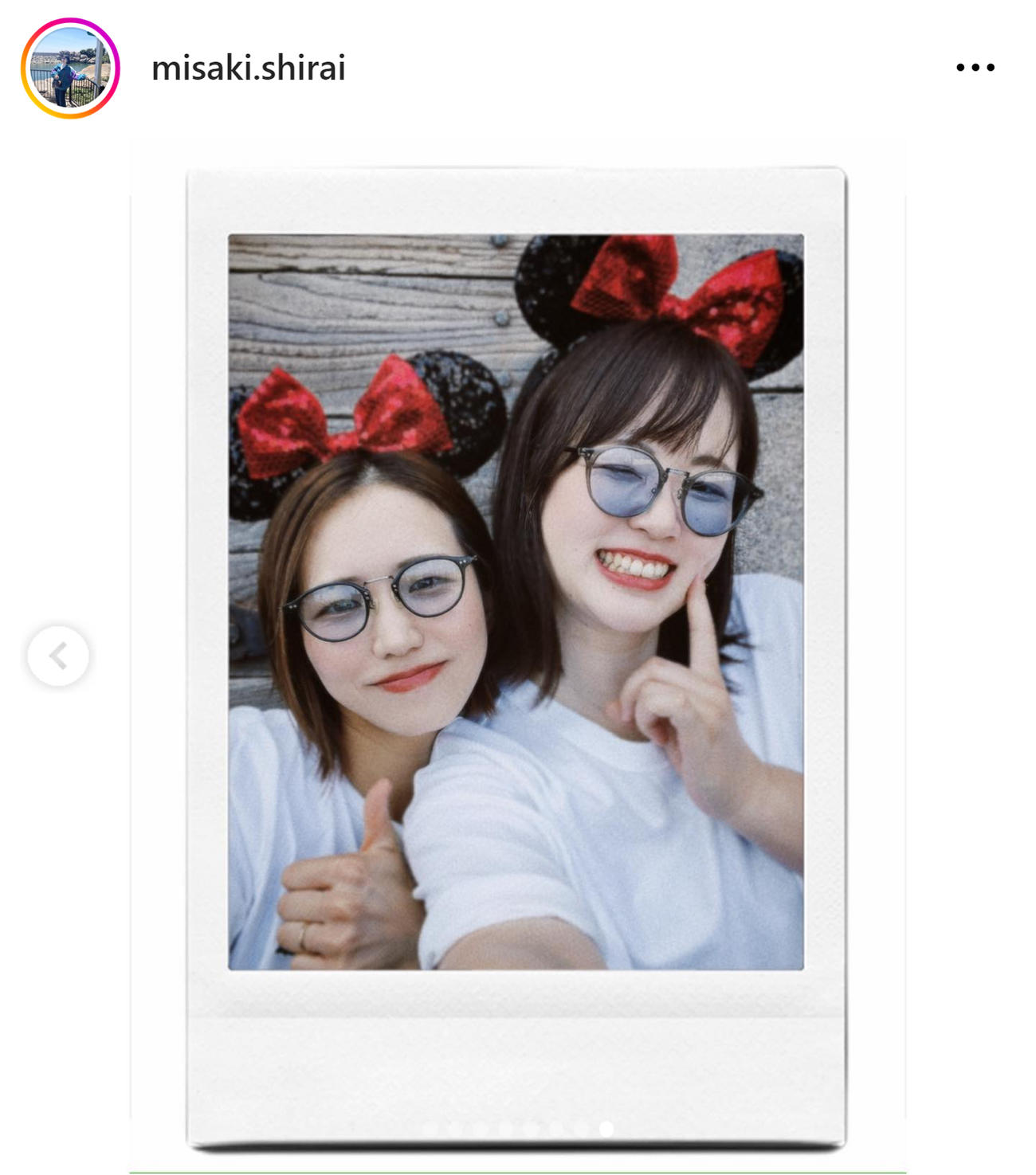 白井美沙紀さんのインスタグラムから