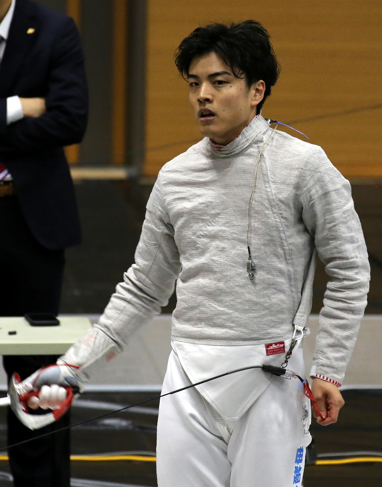 フェンシング全日本選手権　男子サーブルで8強入りした江村凌平（撮影・木下淳）