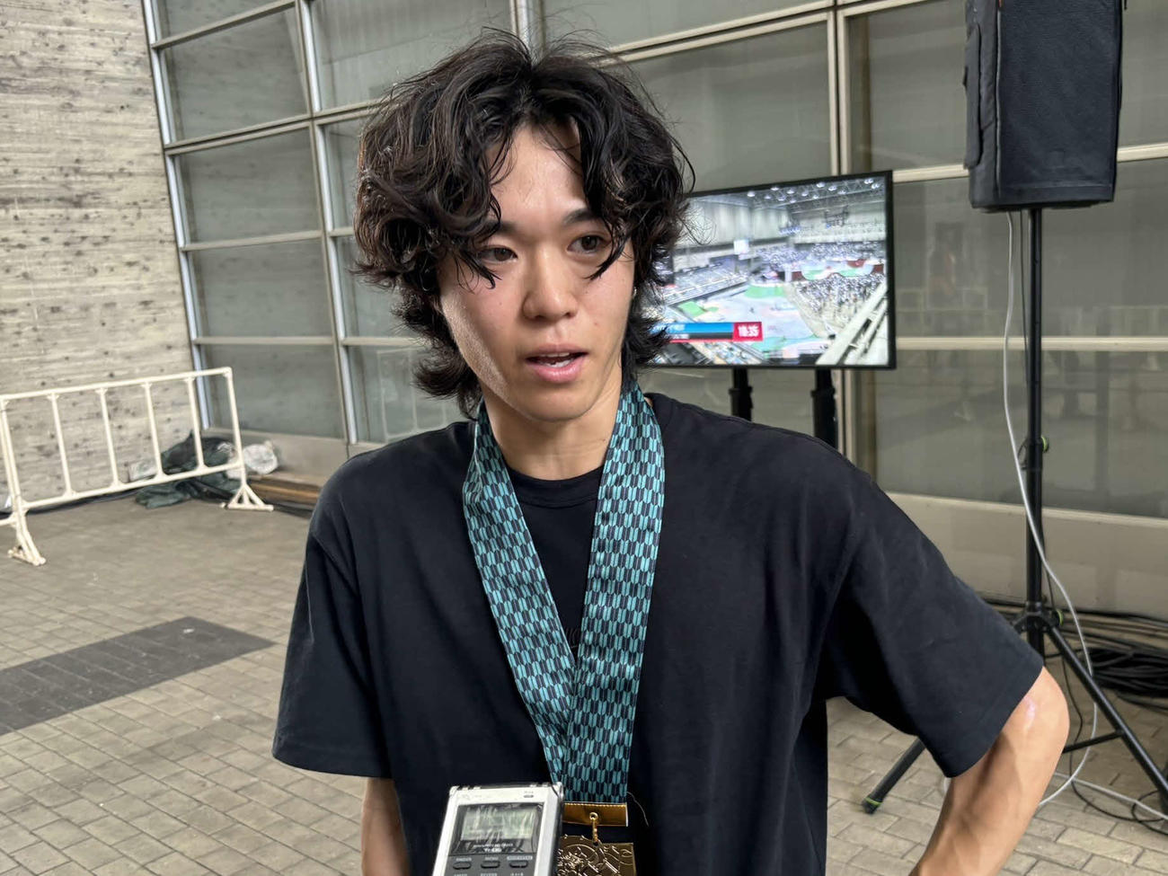 スケートボード男子ストリートベストトリックで優勝した池（撮影・勝部晃多）