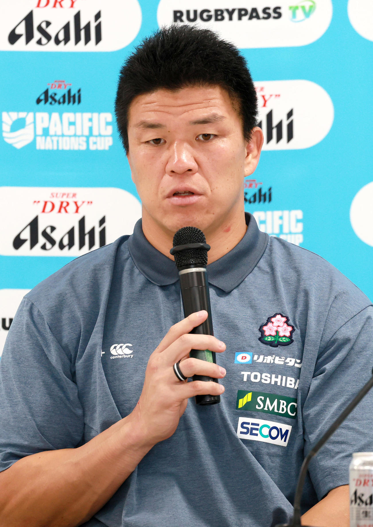日本対フィジー　試合を終え会見する日本代表立川（撮影・上山淳一）